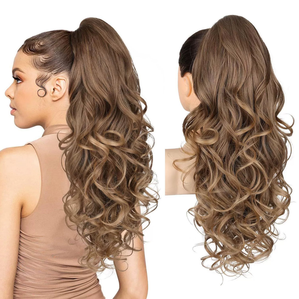 Clip-on Wavy Ponytail Extension