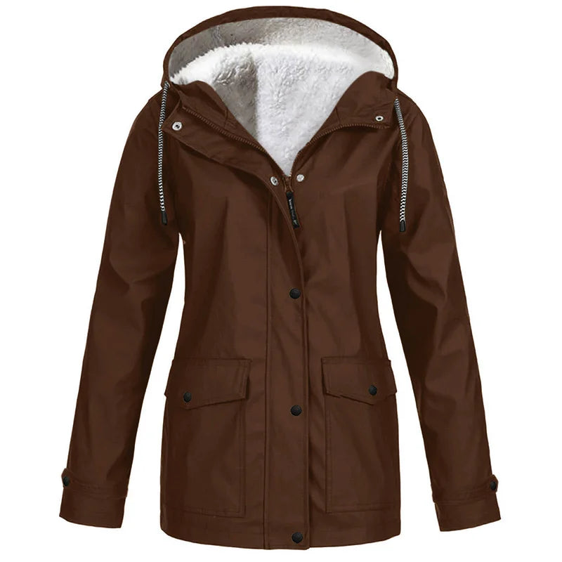 Women's Warm Fleece-Lined Hooded Jacket