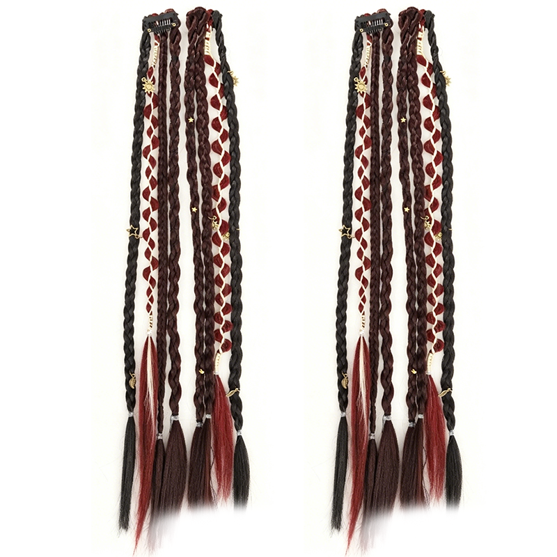 Maillard Style Pre-Braided Hair Extensions Bohemian Braids, Metallic Accents, Festival Ready