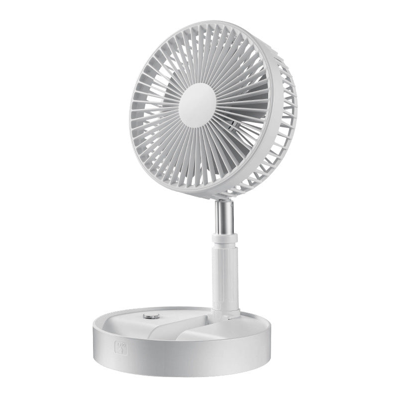 Telescopic Folding USB Charging Fan Adjustable height, quiet operation & portable perfect for desk, travel or outdoor use