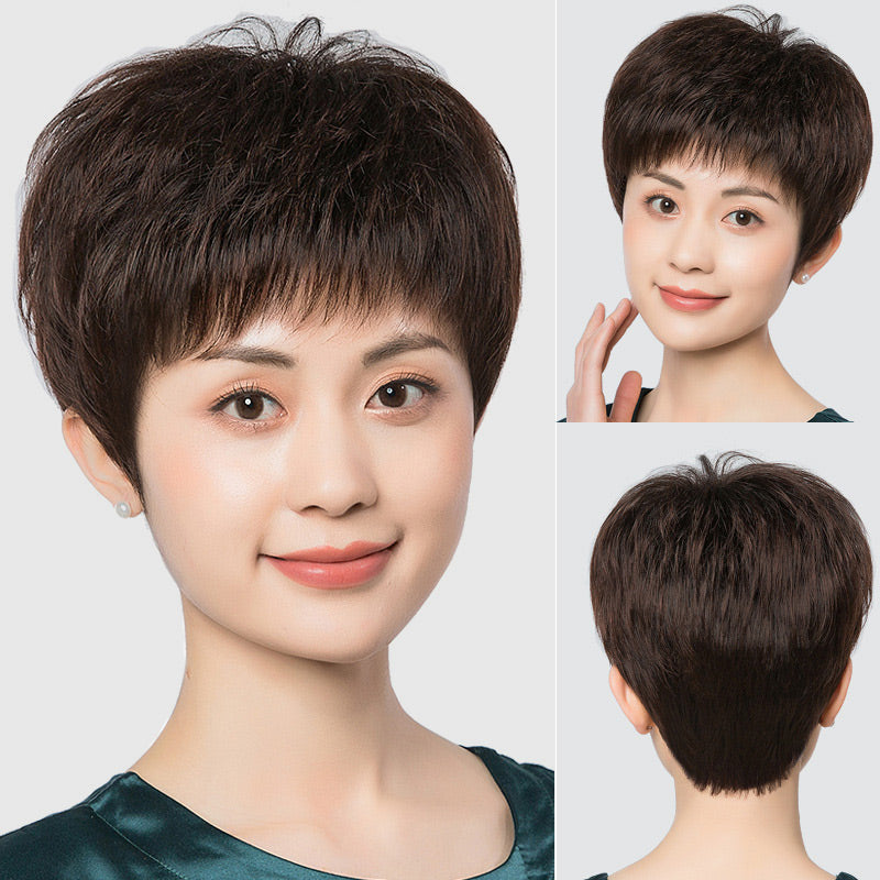 Natural Fluffy Women's Short Straight Wig