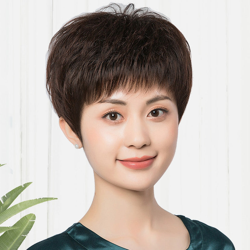 Natural Fluffy Women's Short Straight Wig