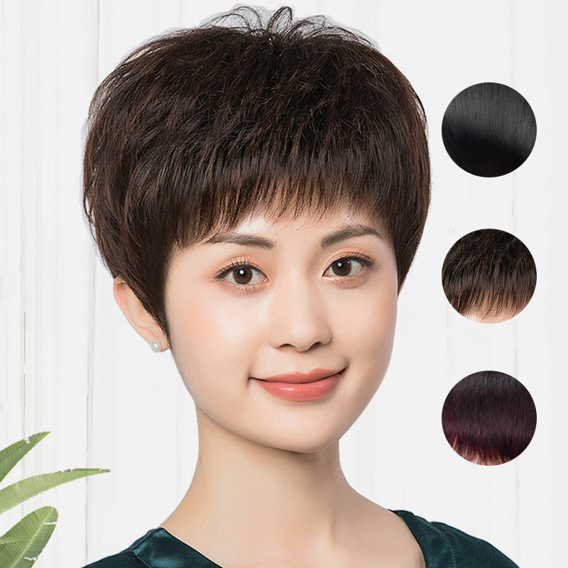 Natural Fluffy Women's Short Straight Wig