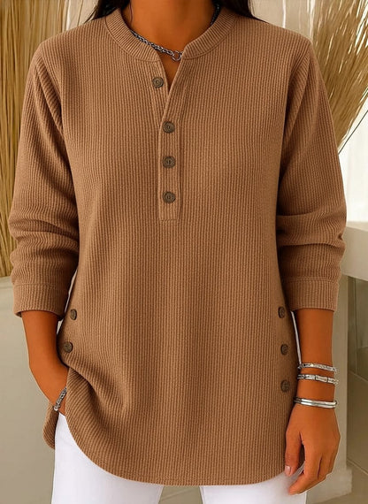 Women's Solid Color Crew Neck Long Sleeve Casual Loose Knit Pullover