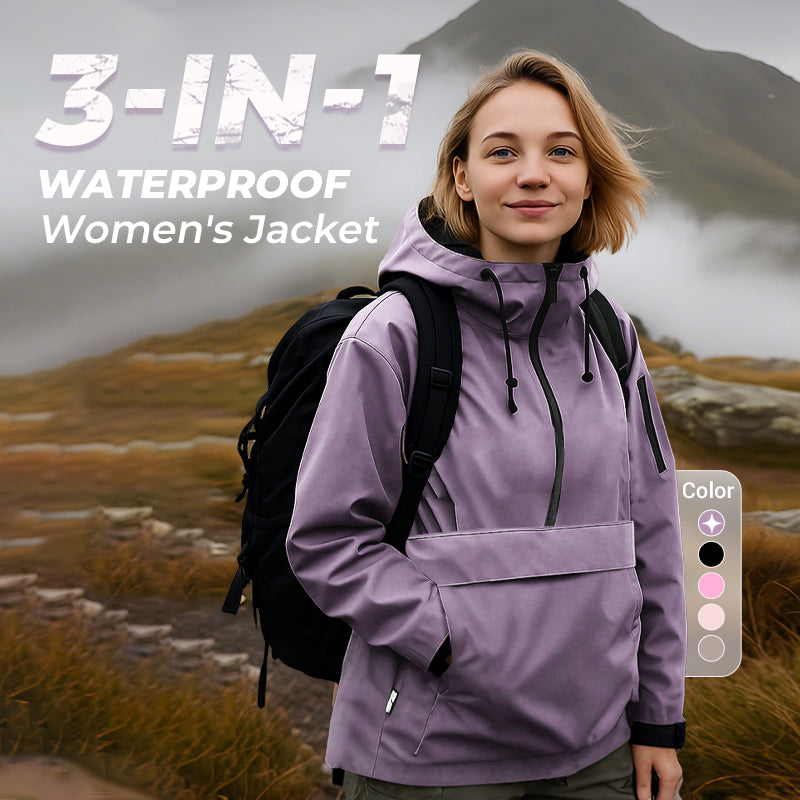 3-in-1 Waterproof Women's Jacket Rain, Wind & Cold, All Covered