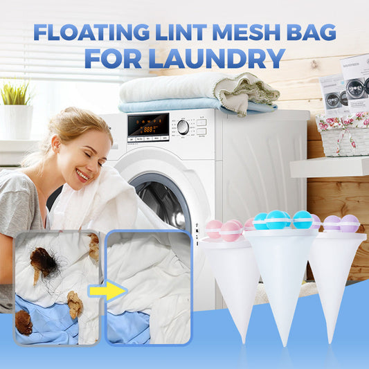 Floating Lint Mesh Bag Catches hair & lint, reusable, protects washing machine & drain