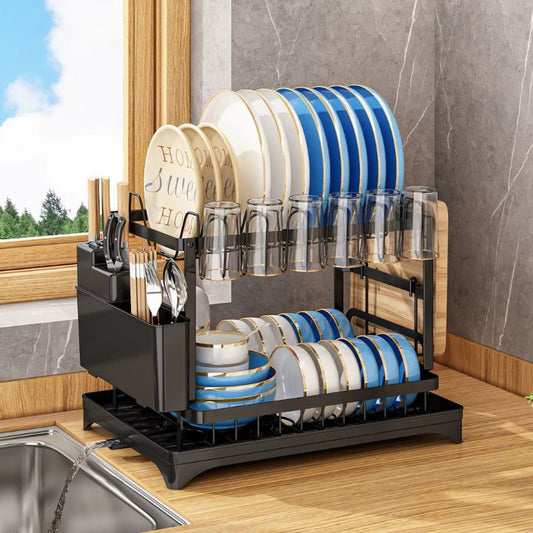 Premium 2-Tier Dish Rack Elevate Your Kitchen Style
