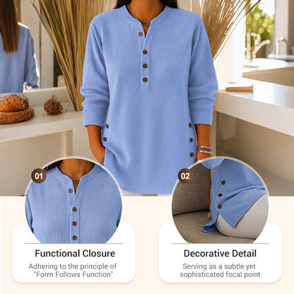 Women's Solid Color Crew Neck Long Sleeve Casual Loose Knit Pullover