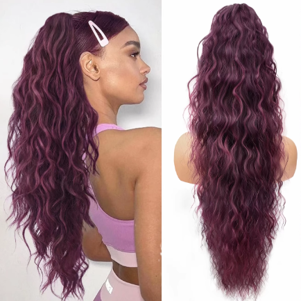 Curly Wavy Frizzy Hair Extension with Ponytail