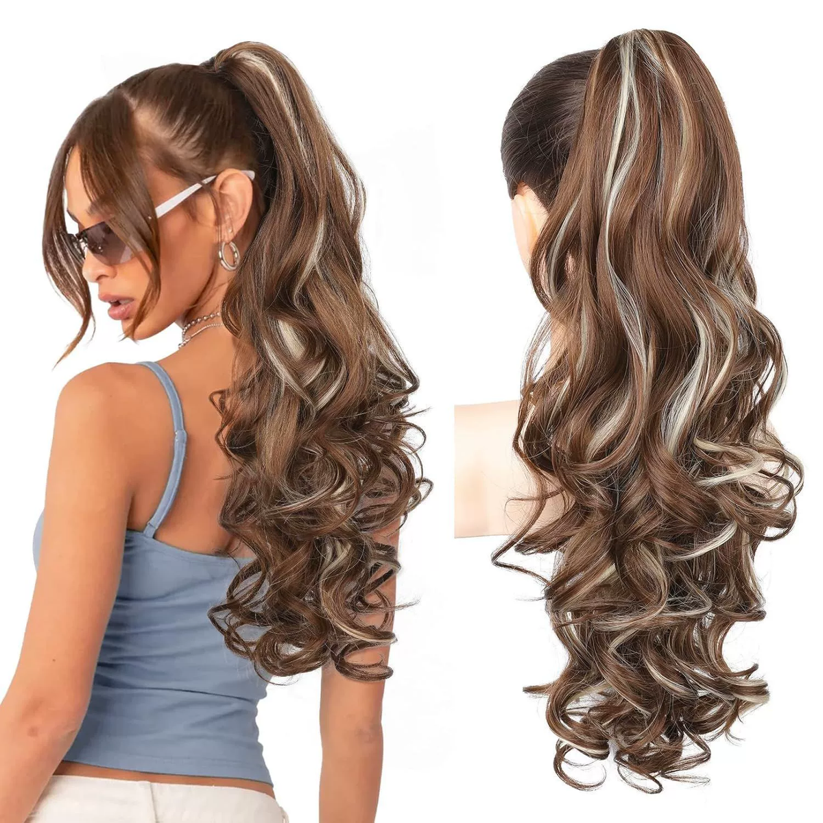 Clip-on Wavy Ponytail Extension