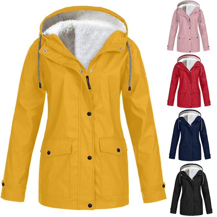 Women's Warm Fleece-Lined Hooded Jacket