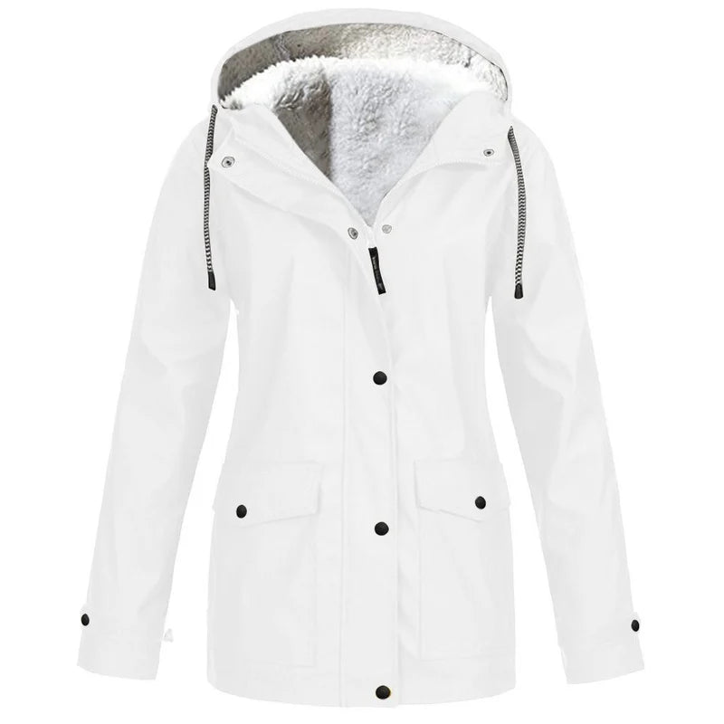 Women's Warm Fleece-Lined Hooded Jacket