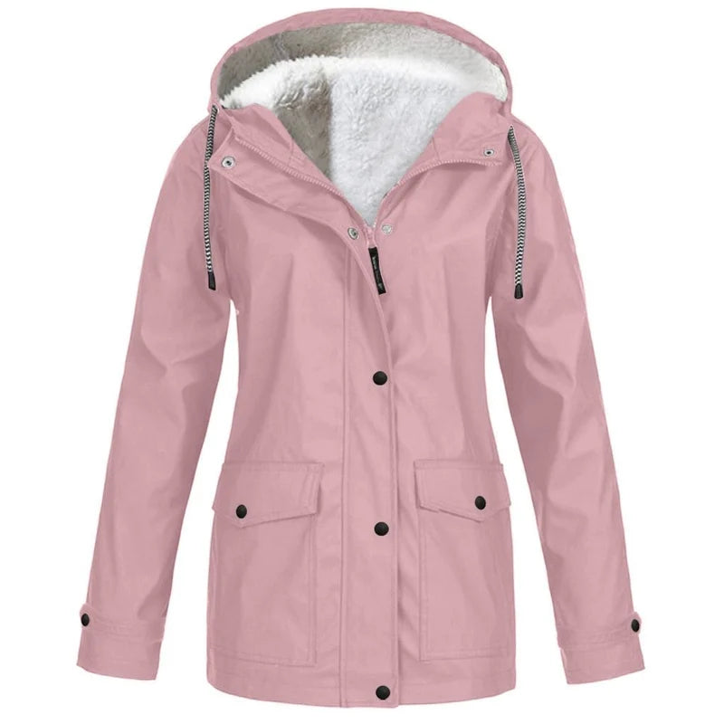 Women's Warm Fleece-Lined Hooded Jacket