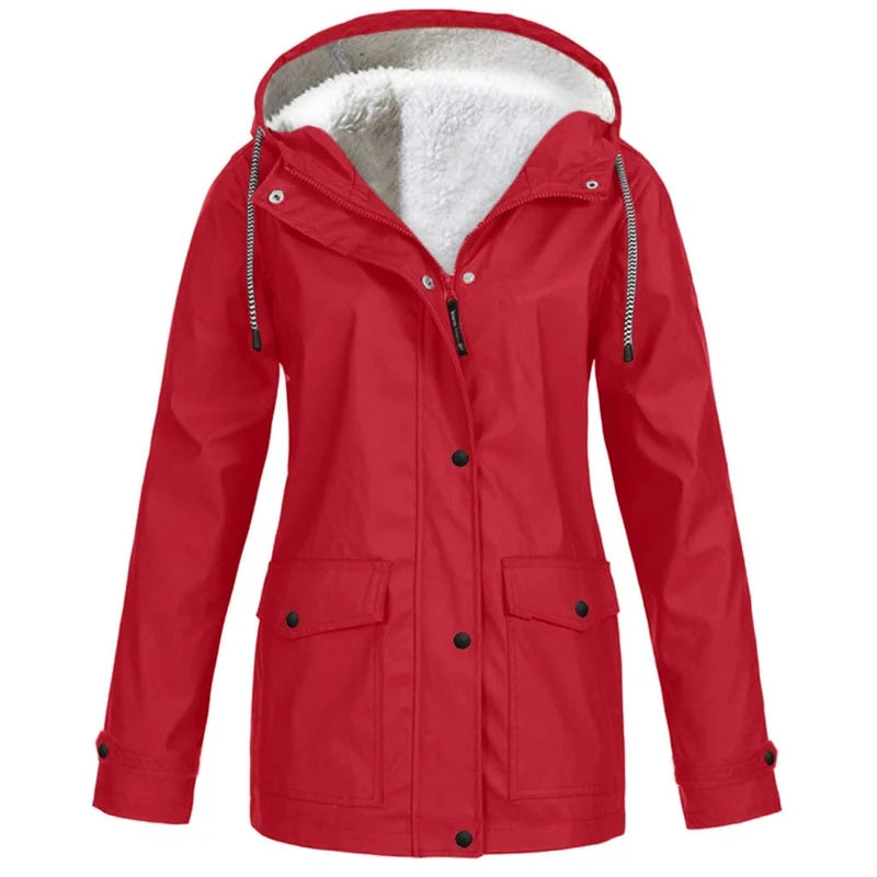 Women's Warm Fleece-Lined Hooded Jacket