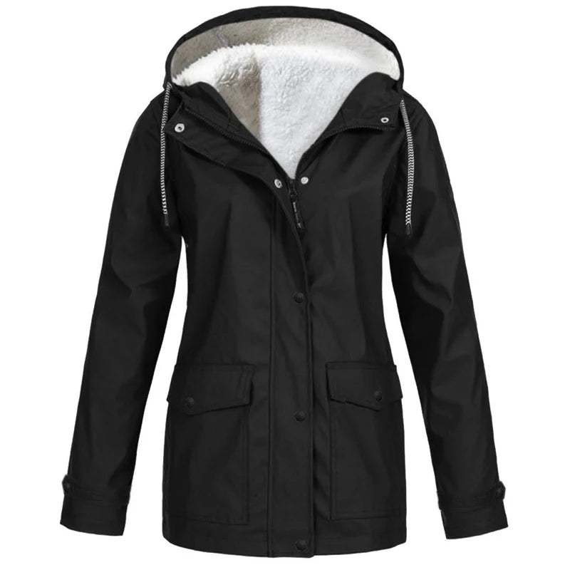 Women's Warm Fleece-Lined Hooded Jacket