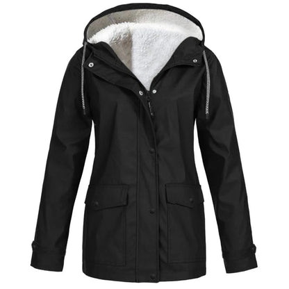 Women's Warm Fleece-Lined Hooded Jacket