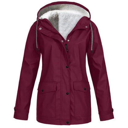 Women's Warm Fleece-Lined Hooded Jacket