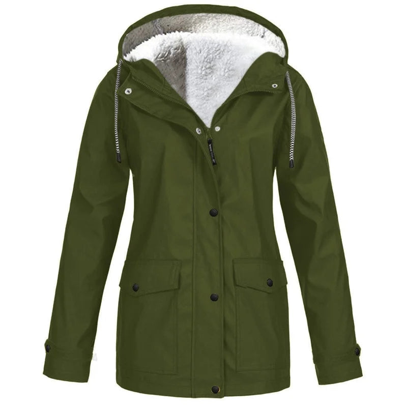 Women's Warm Fleece-Lined Hooded Jacket