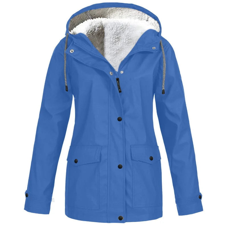 Women's Warm Fleece-Lined Hooded Jacket
