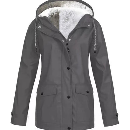 Women's Warm Fleece-Lined Hooded Jacket