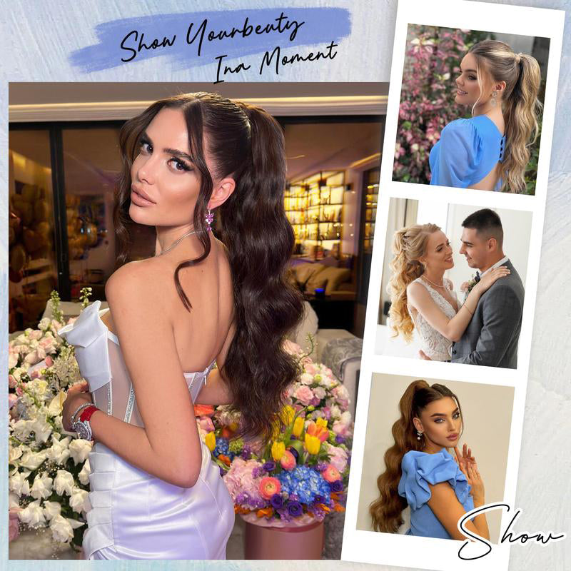 Clip-on Wavy Ponytail Extension
