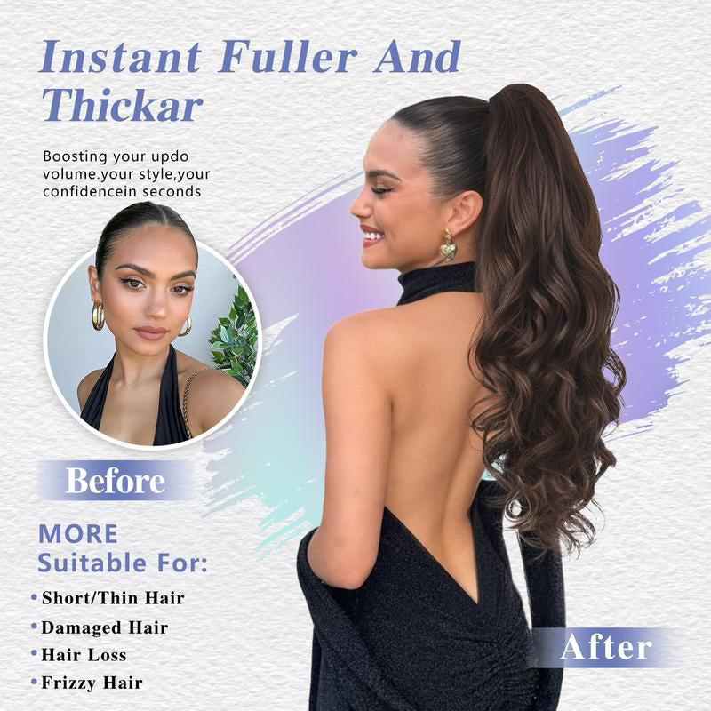 Clip-on Wavy Ponytail Extension