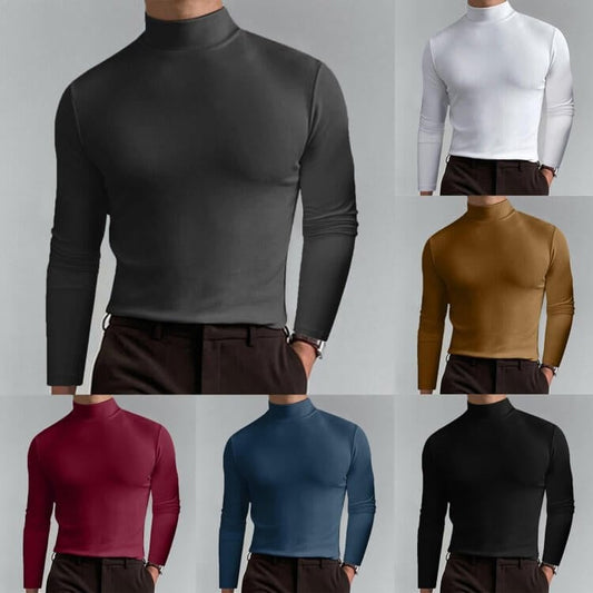 Men's High Neck T-Shirt Stretch, Breathable, Slim Fit for Gym & Daily Wear