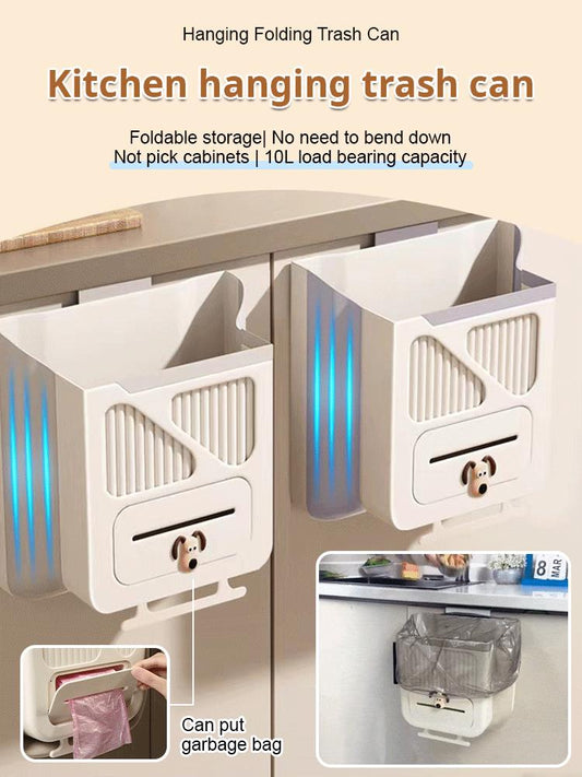 Foldable Hanging Trash Can Space Saving, Leak Proof & Easy to Clean