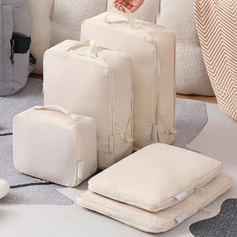 6-Piece Travel Compression Cube Set Expandable Capacity, Wrinkle-Resistant, and Adds 40% More Space