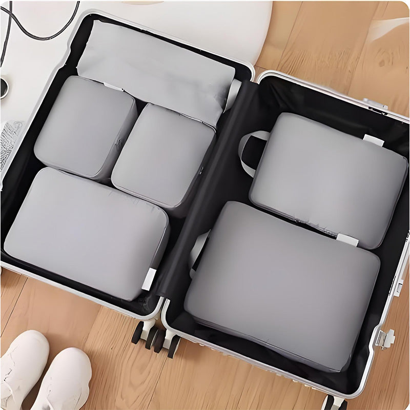 6-Piece Travel Compression Cube Set Expandable Capacity, Wrinkle-Resistant, and Adds 40% More Space