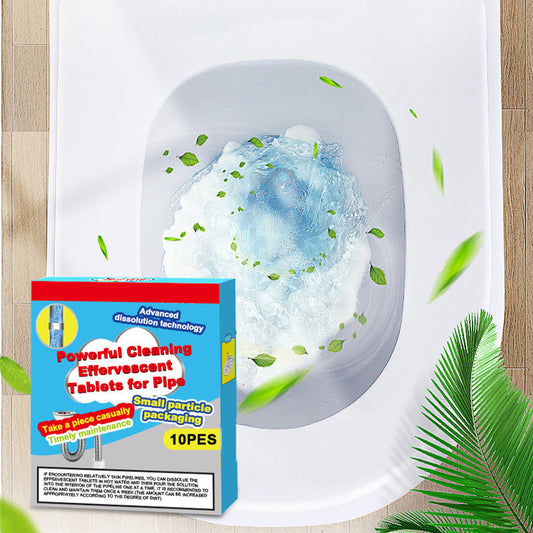 Powerful Cleaning Effervescent Tablets for Pipe, Fast Dissolve Hair Grease Clogs, Deodorizing Antibacterial Pipe Cleaner for Sink Toilet Floor Drain