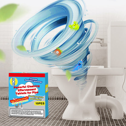 Powerful Cleaning Effervescent Tablets for Pipe, Fast Dissolve Hair Grease Clogs, Deodorizing Antibacterial Pipe Cleaner for Sink Toilet Floor Drain
