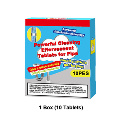 Powerful Cleaning Effervescent Tablets for Pipe, Fast Dissolve Hair Grease Clogs, Deodorizing Antibacterial Pipe Cleaner for Sink Toilet Floor Drain