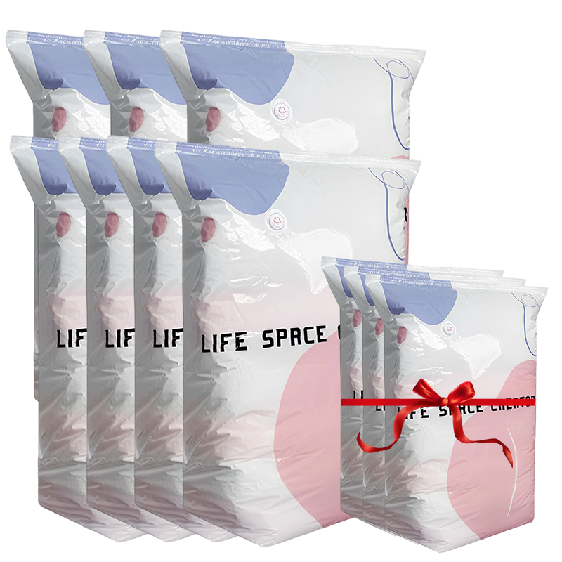 No Pump Vacuum Storage Bags Press & seal, no pump needed. Saves 80% space, keeps clothes dry & dust free. Perfect for bulky bedding & off season gear