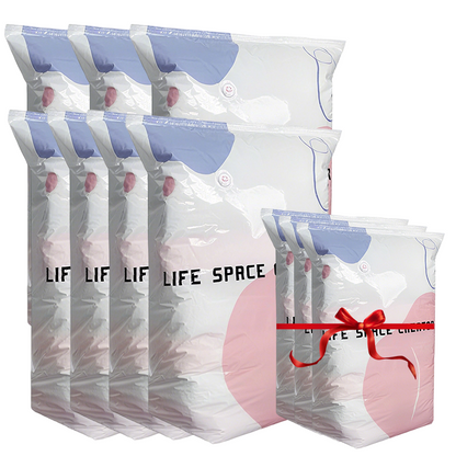 No Pump Vacuum Storage Bags Press & seal, no pump needed. Saves 80% space, keeps clothes dry & dust free. Perfect for bulky bedding & off season gear