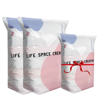 No Pump Vacuum Storage Bags Press & seal, no pump needed. Saves 80% space, keeps clothes dry & dust free. Perfect for bulky bedding & off season gear