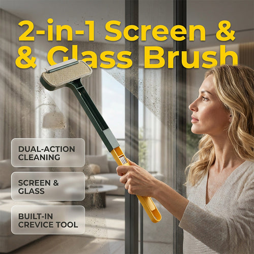 2-in-1 Telescopic Window & Glass Cleaning Brush Reach High, Clean Fast & Effortlessly