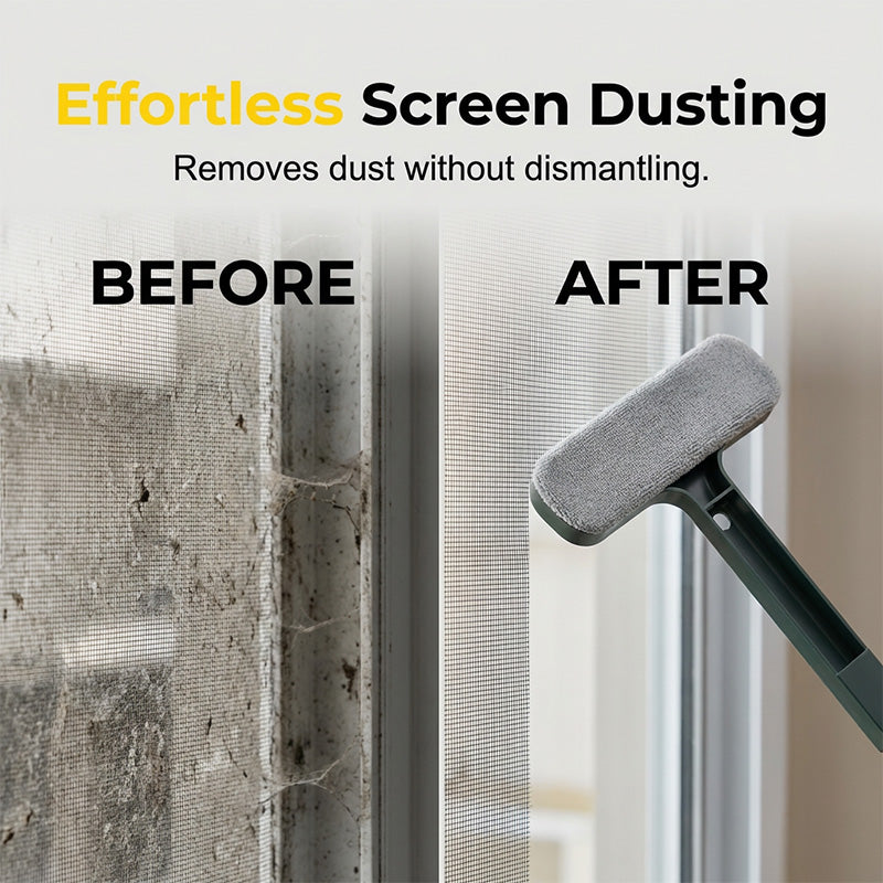 2-in-1 Telescopic Window & Glass Cleaning Brush Reach High, Clean Fast & Effortlessly