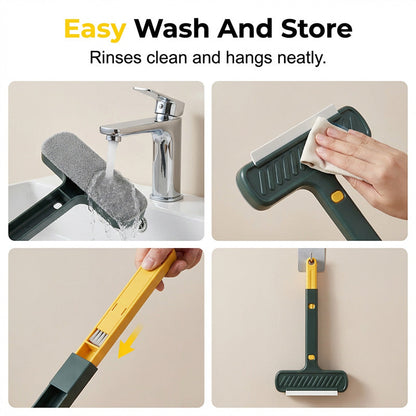 2-in-1 Telescopic Window & Glass Cleaning Brush Reach High, Clean Fast & Effortlessly