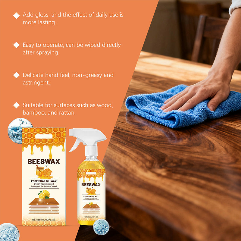 All-in-One Wood Beeswax Spray 355ml, Cleans, Nourishes, Polishes