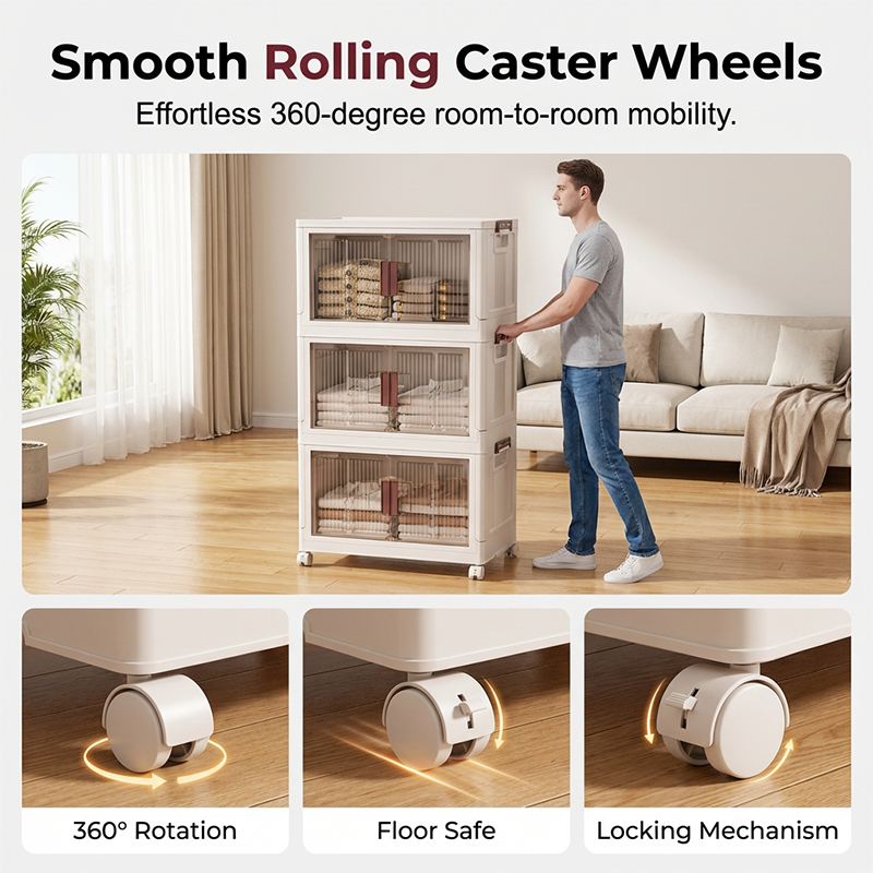 Large Capacity Collapsible Storage Bin with Lid Foldable Design, Durable Fabric & Perfect for Organizing Clothes, Toys & Blankets