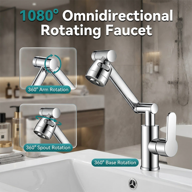 360 Rotating Mechanical Arm Faucet Flexible, Modern & Easy to Use