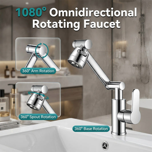 360 Rotating Mechanical Arm Faucet Flexible, Modern & Easy to Use