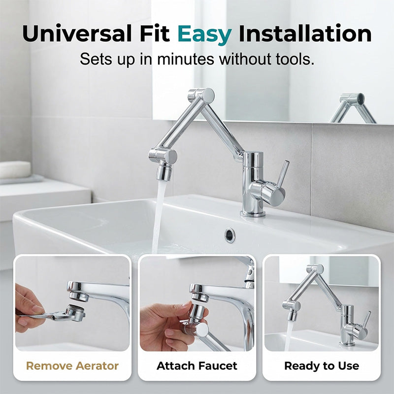 360 Rotating Mechanical Arm Faucet Flexible, Modern & Easy to Use