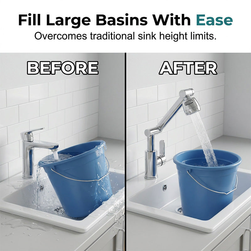 360 Rotating Mechanical Arm Faucet Flexible, Modern & Easy to Use