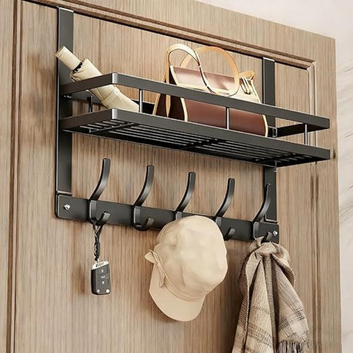 While Supplies Last Over The Door Hooks with Storage Basket