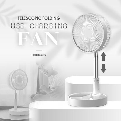 Telescopic Folding USB Charging Fan Adjustable height, quiet operation & portable perfect for desk, travel or outdoor use