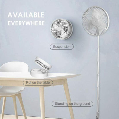 Telescopic Folding USB Charging Fan Adjustable height, quiet operation & portable perfect for desk, travel or outdoor use