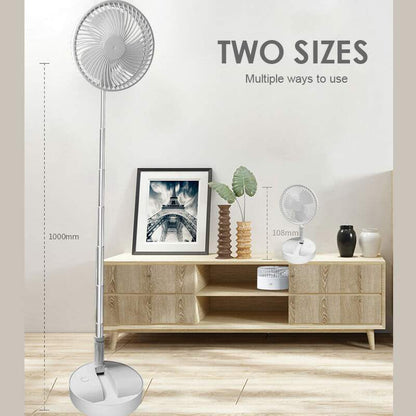 Telescopic Folding USB Charging Fan Adjustable height, quiet operation & portable perfect for desk, travel or outdoor use