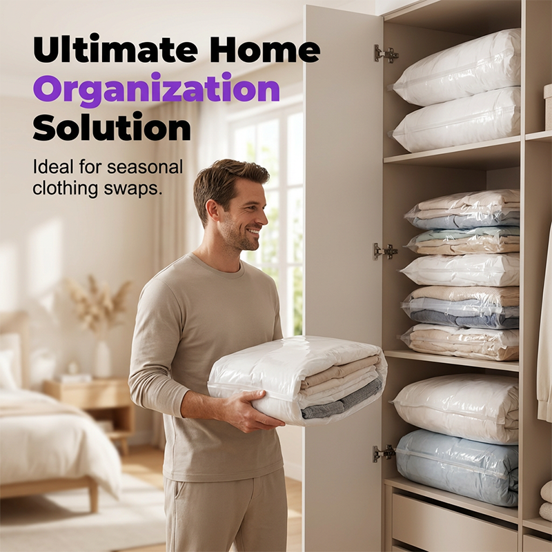 Instantly Free Up Closet Space Press & Compress Storage Bags
